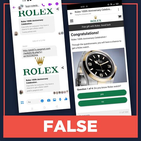 FALSE: Rolex gives away watches to celebrate 100th anniversary 